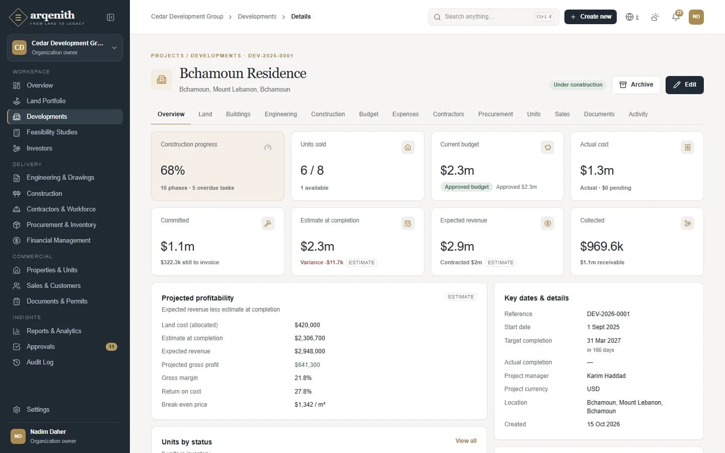 A development's overview in Arqenith