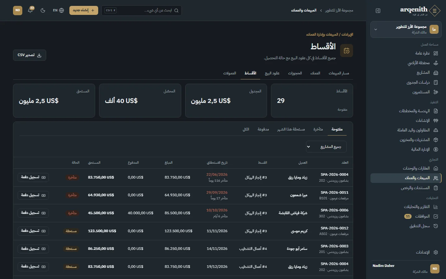 الأقساط