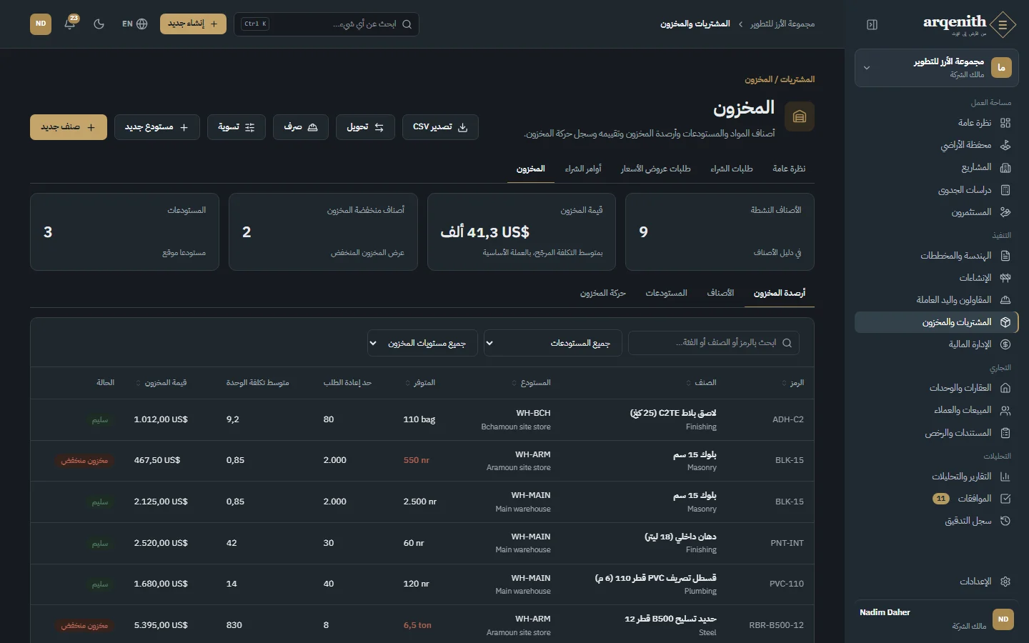 المخزون