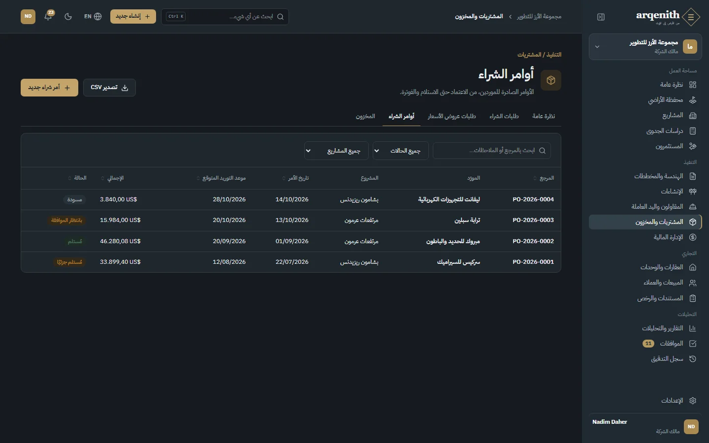 أوامر الشراء