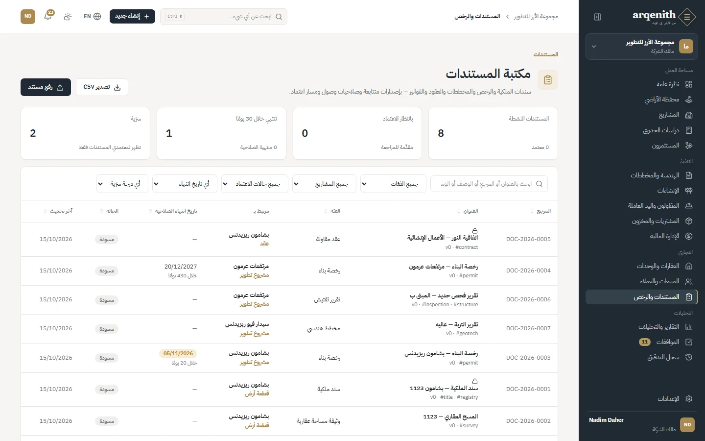 المستندات