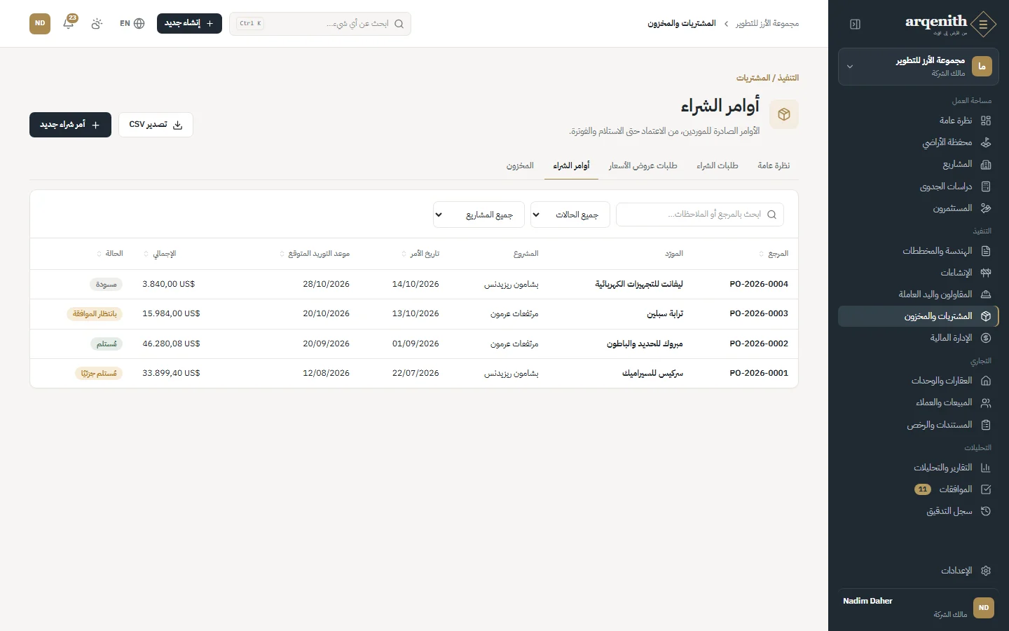 أوامر الشراء