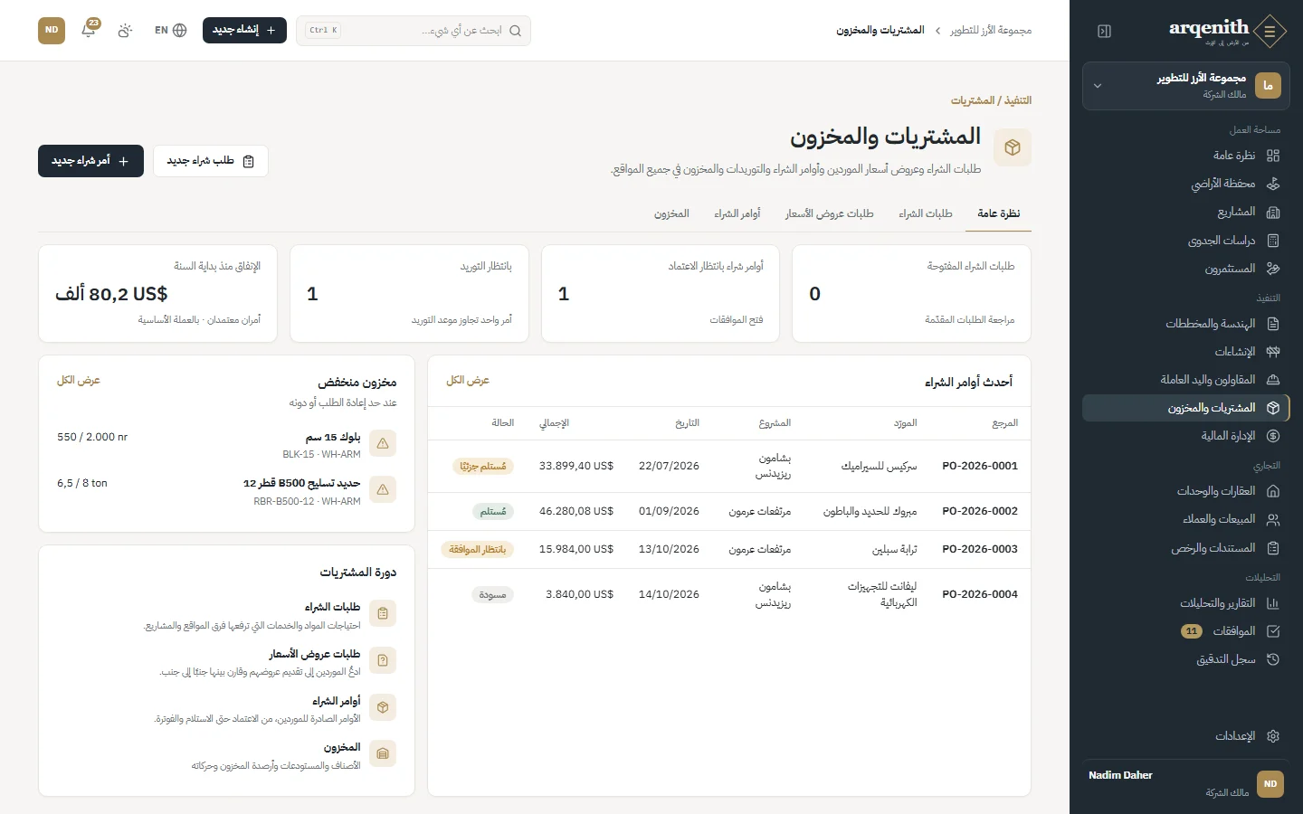 نظرة عامة على المشتريات