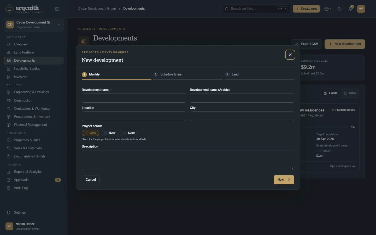 Creating a development