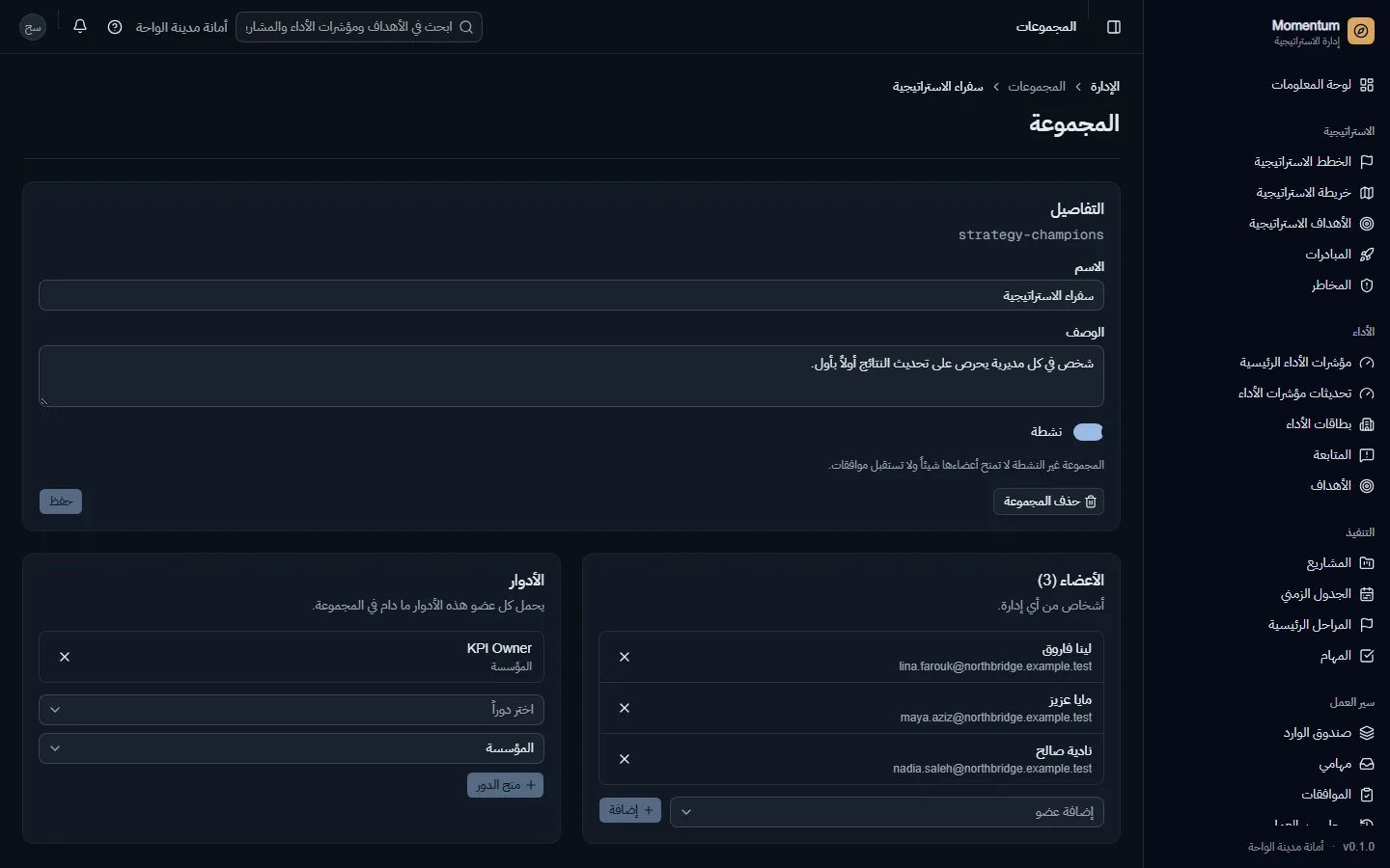مجموعة: أعضاؤها والأدوار التي تمنحها لهم