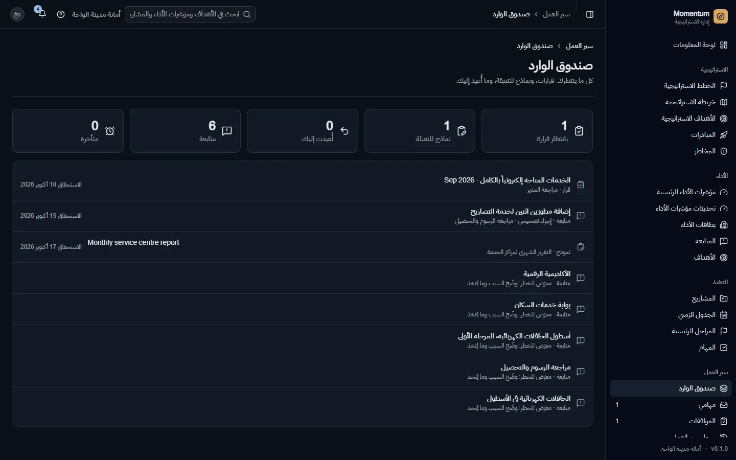 صندوق الوارد: القرارات، والنماذج، والعناصر المعادة، والمتابعات، في مكان واحد