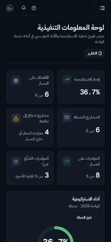 لوحة المعلومات على الهاتف