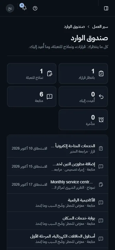 صندوق الوارد على الهاتف