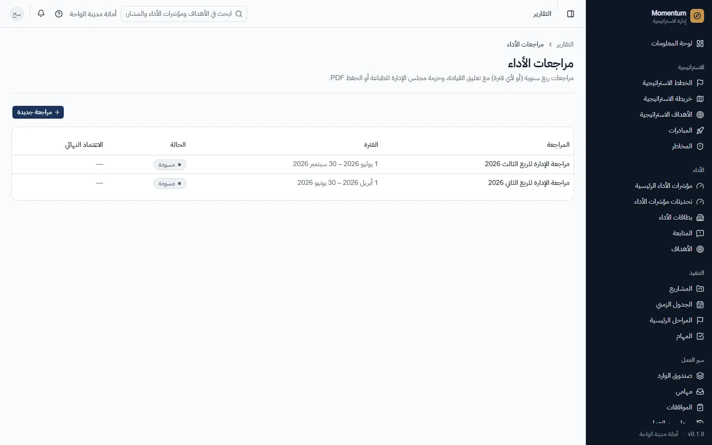مراجعات الأداء