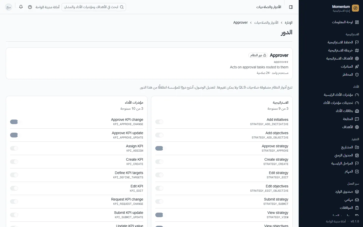 دور وصلاحياته