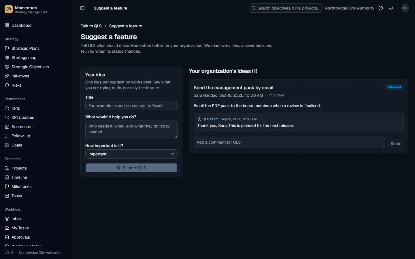 Suggesting a feature to QLS