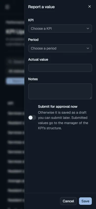 Reporting a value on a phone