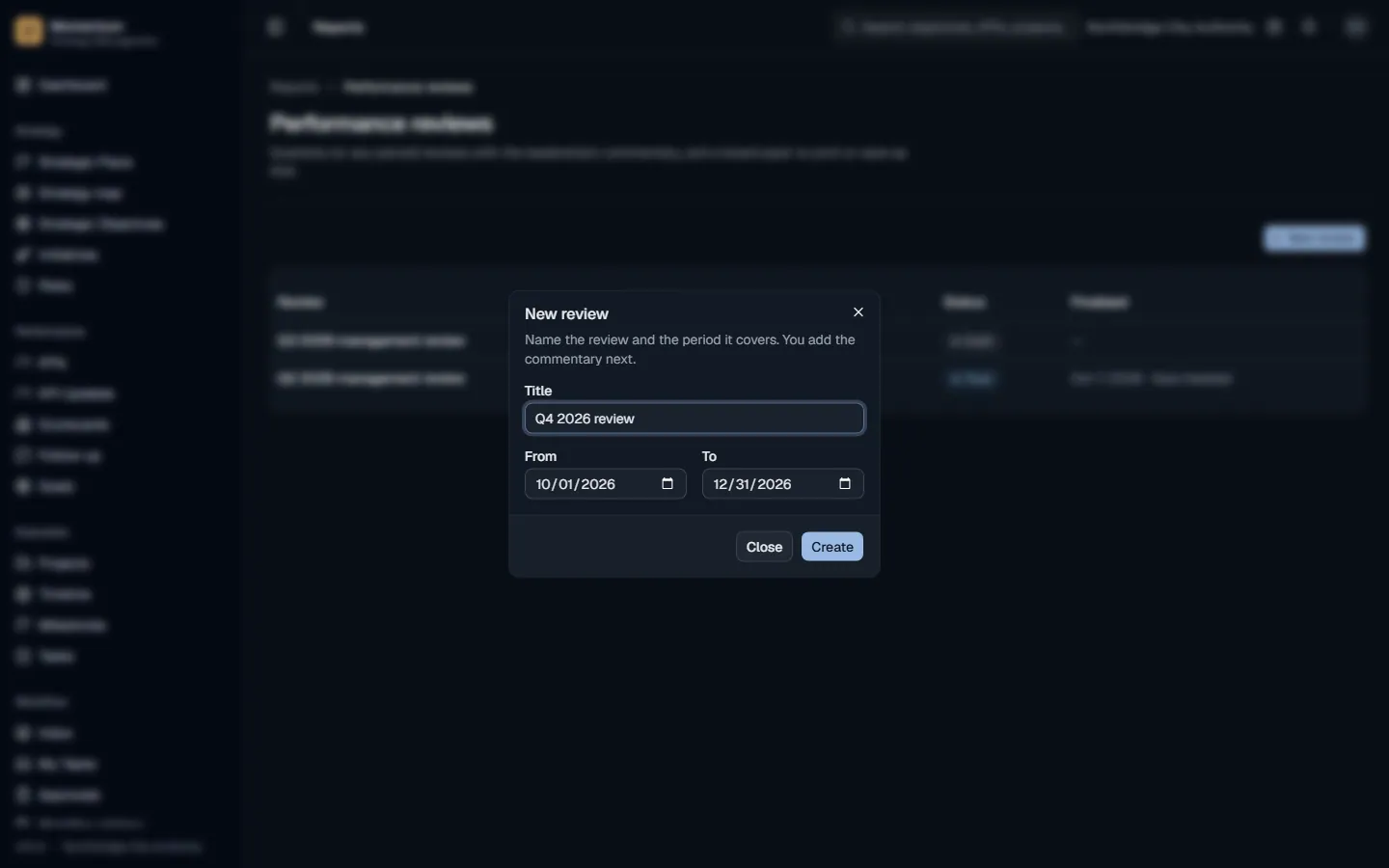 Starting a review