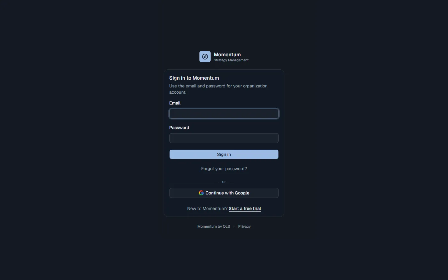 Signing in with email and password, or with Google