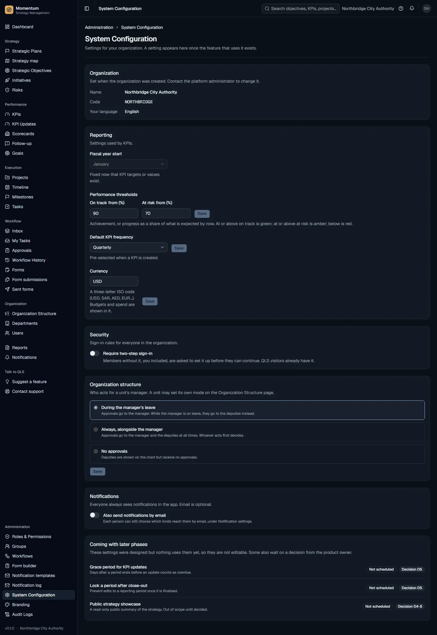 System configuration