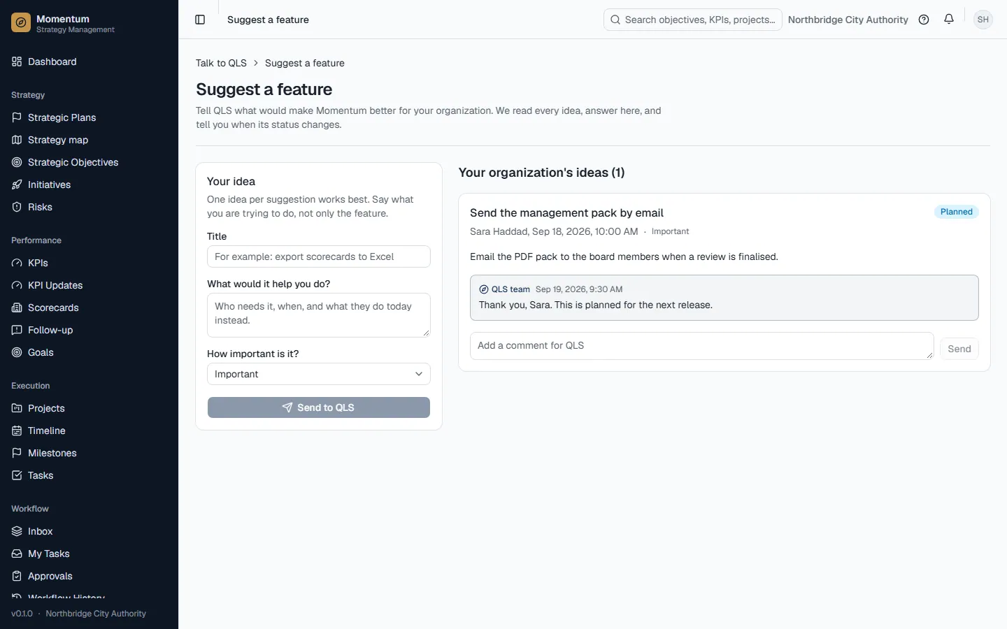 Suggesting a feature to QLS