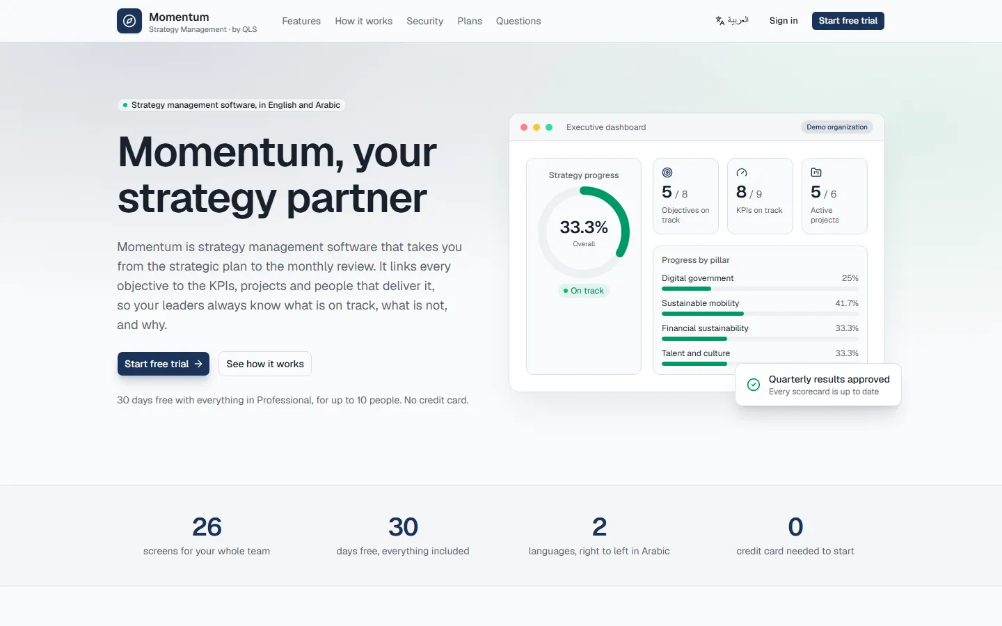 Momentum's website, momentum.qlsystems.net