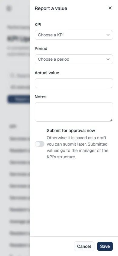 Reporting a value on a phone