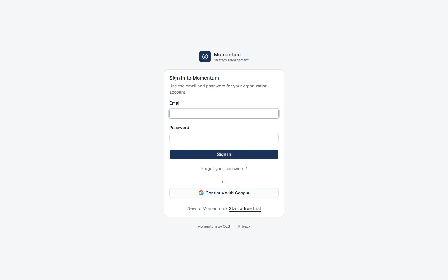 Signing in with email and password, or with Google