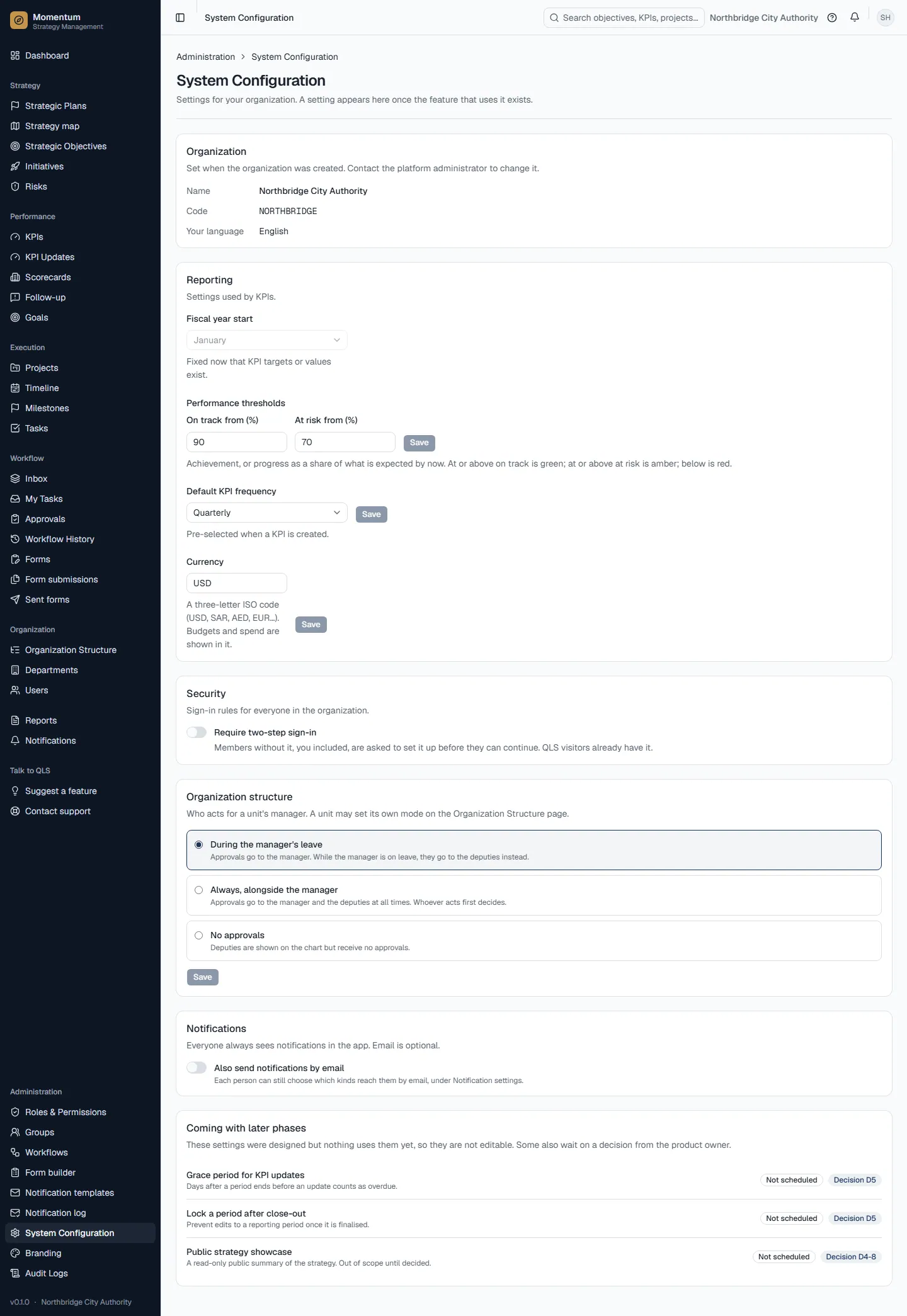 System configuration